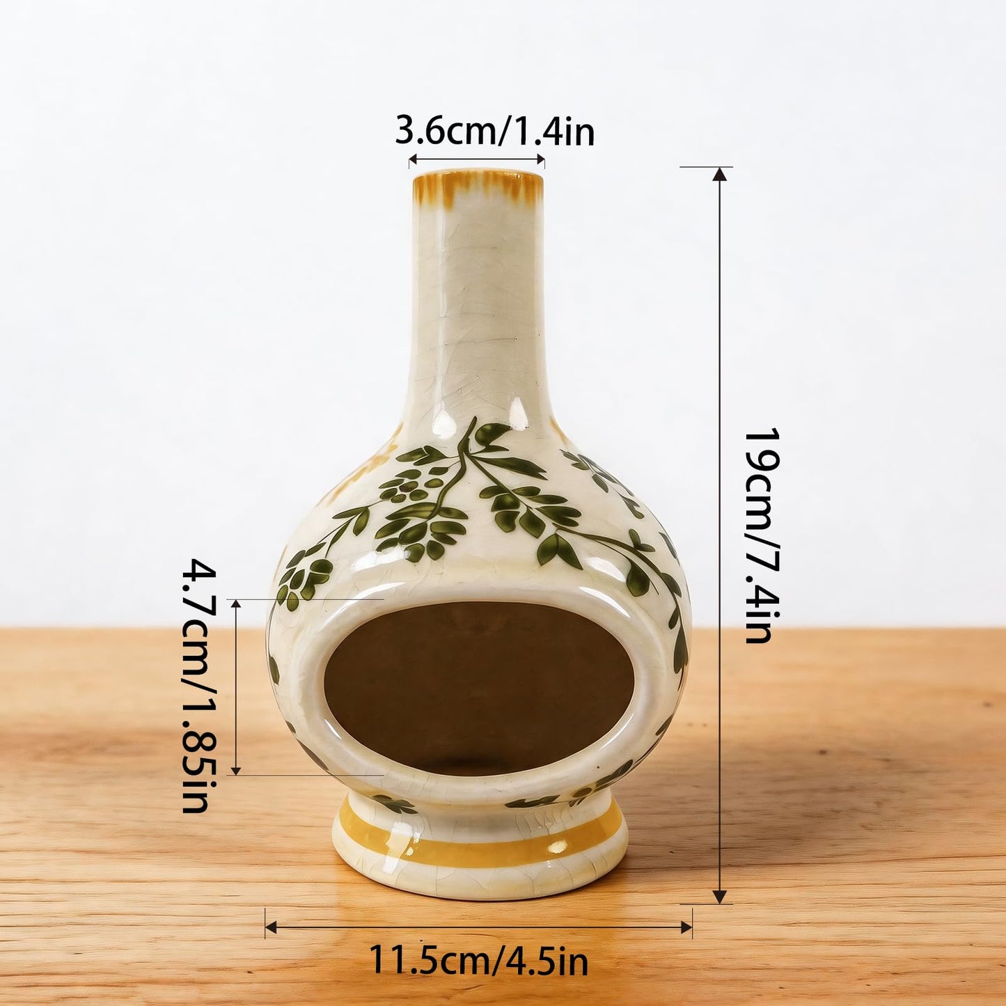 MOUGIGI Palo Santo Burner with Chimney-Unique Ceramic Incense Holder for Sage and Cones-Retro Ice Crackle Design-Perfect for Meditation,Yoga, Home Decor-Ideal Gift for Aromatherapy Lovers