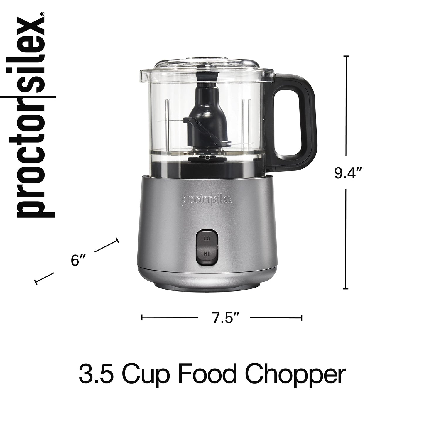 Proctor Silex Durable Electric Vegetable Chopper & Mini Food Processor for Chopping, Puree & Emulsify, 1.5 Cup, White