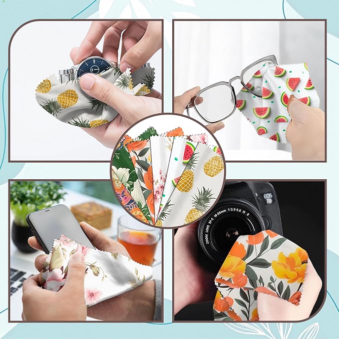 6 PCS Glasses Cleaning Cloth Eyeglass Lens Microfiber Cleaning Cloth Reusable