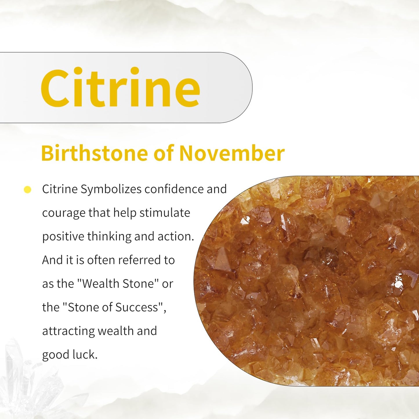 TUMBEELLUWA Natural Citrine Crystal Cluster Geode Raw Crystals and Healing Stones Mineral Specimen Rock Collection Display Decor for Home, 401-500 g