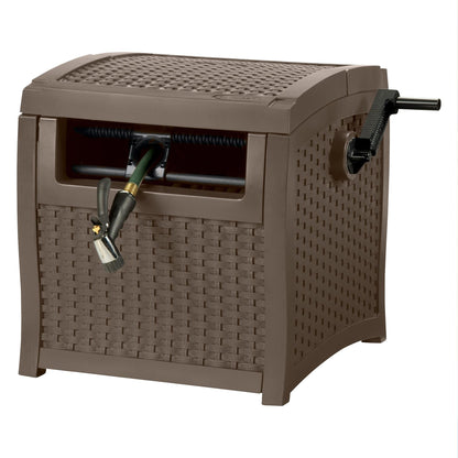 Suncast Hose Reel with Smart Trak Hose Guide, Water-Tight Connection, Durable Resin Construction, 225' Hose Capacity, Brown, Made in the USA
