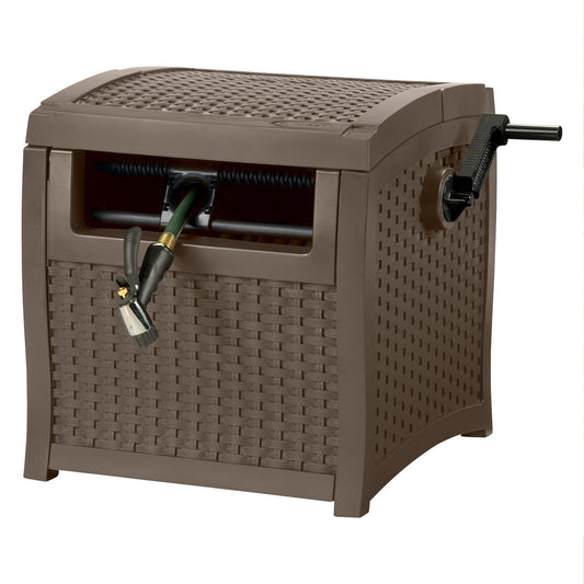 Suncast Hose Reel with Smart Trak Hose Guide, Water-Tight Connection, Durable Resin Construction, 225' Hose Capacity, Brown, Made in the USA