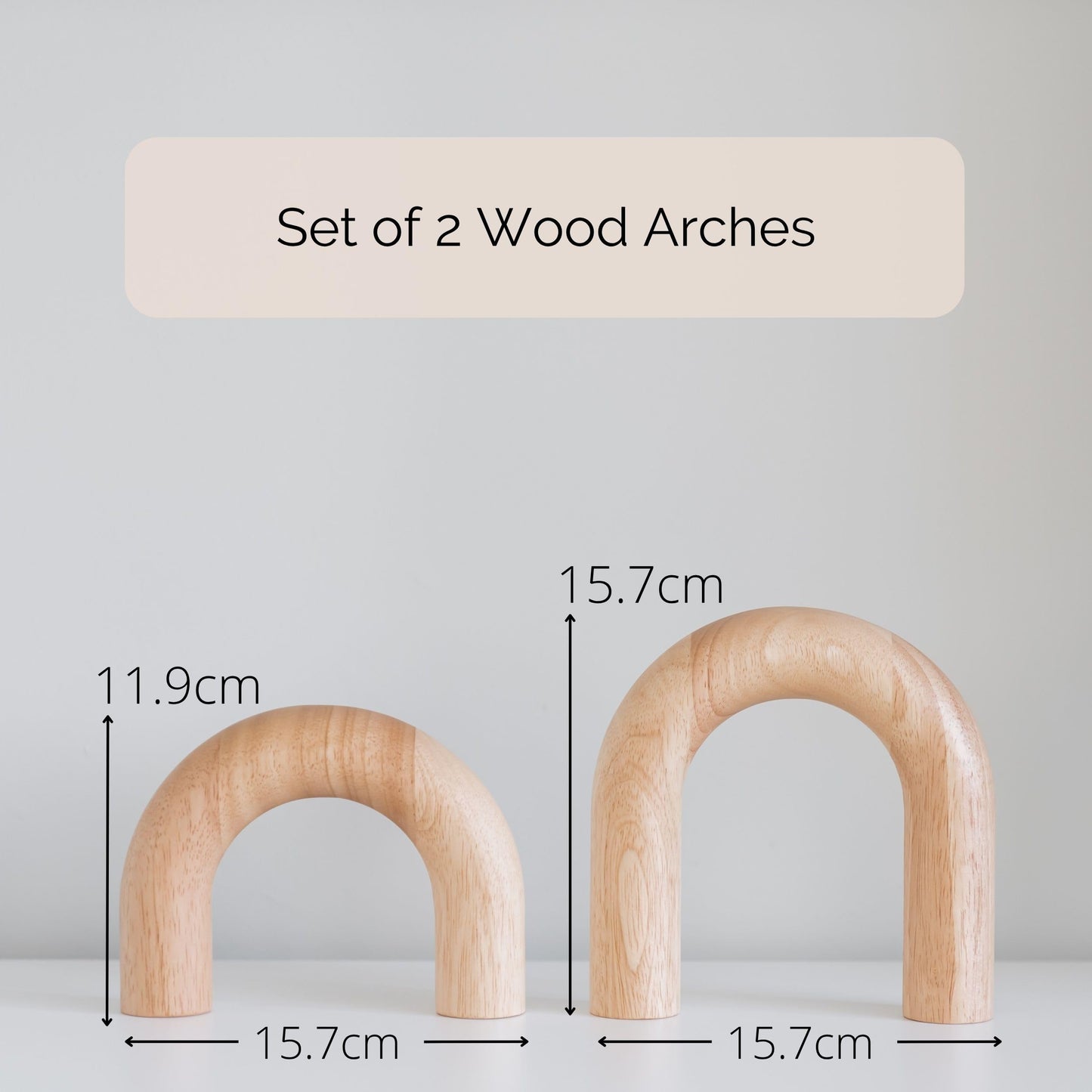 PEAKOLY Wood Arch Decorative Objects - Modern Bookshelf Decor, Coffee Table Sculpture, Floating Shelf Decor Accents, Japandi Home Decorations for Side, Console and Entryway Table