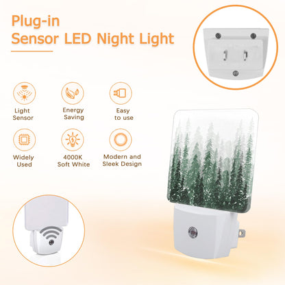YASHILAIYA Forest Night Light,Christmas Tree Night Lights Plug into Wall Night Lights for Boys Girls Gifts for Stairway Hallway Bedroom 0.5W Nightlight