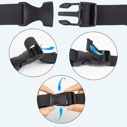 Utility Straps with Quick Release Buckle 47inch, 6 Pcs Nylon Backpack Luggage Straps, Black Adjustable Strap for Packing Travel Outdoor Sports