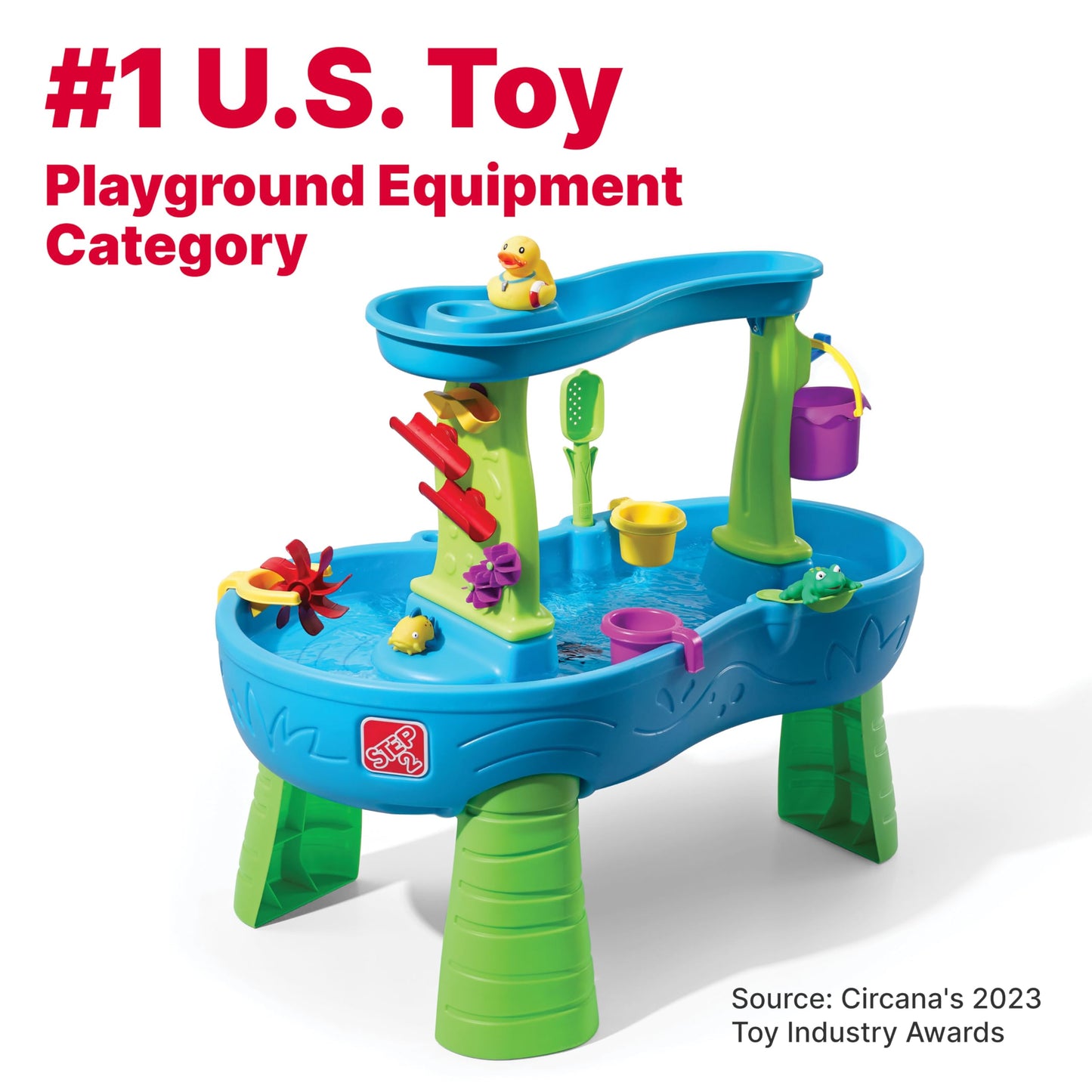 Step2 Rain Showers Splash Pond Toddler Water Table, Kids Water and Sand Activity Sensory Playset, Summer Outdoor Toys, 13 Piece Toy Accessories, For Toddles 1.5+ Years Old