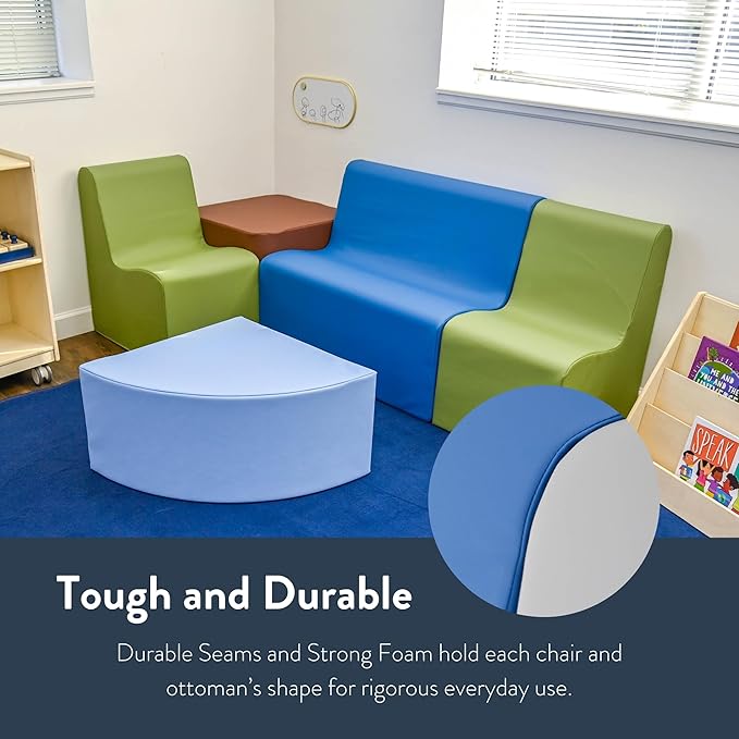 Children's Factory Medium Contour Sofa, Mix-and-Match Kids Chairs, Corner