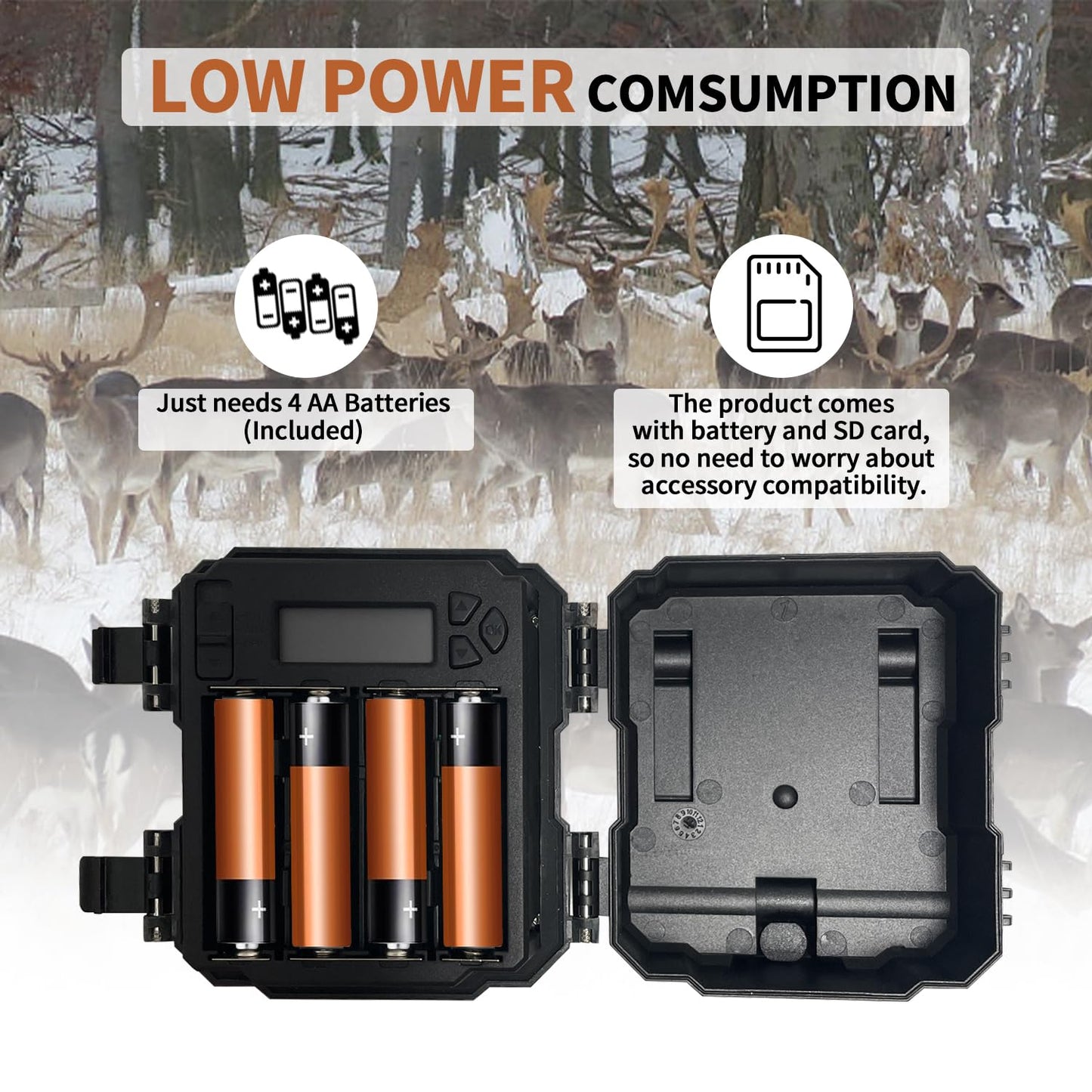 WOSODA Mini Trail Camera 4 Pack 30MP 1080P HD, Game Cam with SD Card, Waterproof Tiny Deer Camera Night Vision Motion Activated with Fast Trigger Time for Outdoor Wildlife Monitoring