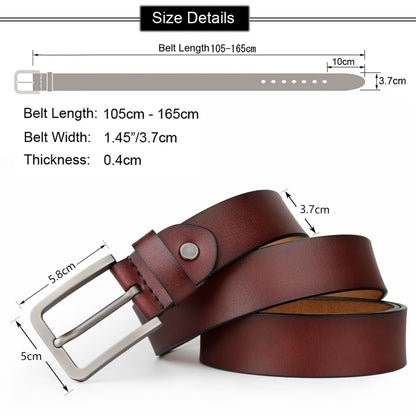 JingHao Mens Belt Big and Tall 30"-65",Genuine Leather Belts for Men,Casual Work Dress Jeans Belt,Black Brown Width 1.45" A18 (58"-60"/ Belt Length 160cm, Coffee)