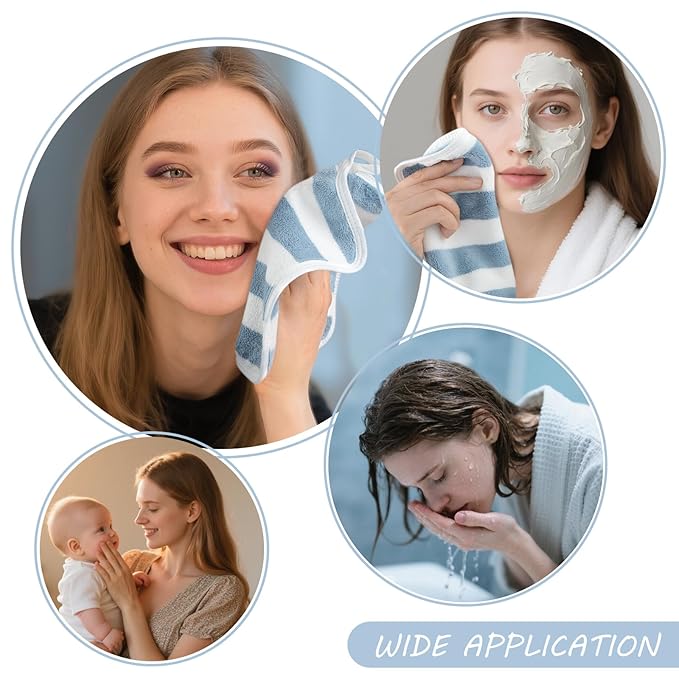 SINLAND Microfiber Facial Cloths Fast Drying Washcloth 8inch x 8inch Absorbent