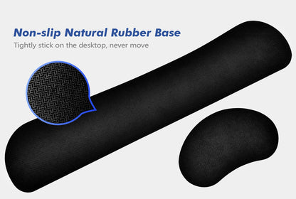 TONOS Keyboard Wrist Rest - 17" Wrist Rest for Computer Keyboard with Memory Foam, Ergonomic Design Wrist Rest Set for Easy Typing, Wrist Pain Relief, Anti-Skid Wrist Rest for Office/Gaming/Laptop