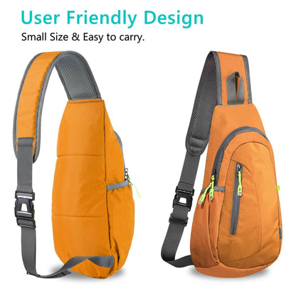 TITECOUGO Shoulder Bag Small Backpack Sling Bag for Women Men Gym Cross Body Running Rucksack Work Healthy Back Bag Chest Bags Crossbody Backpacks Daypack Camp Day Packs Sports Lightweight Orange