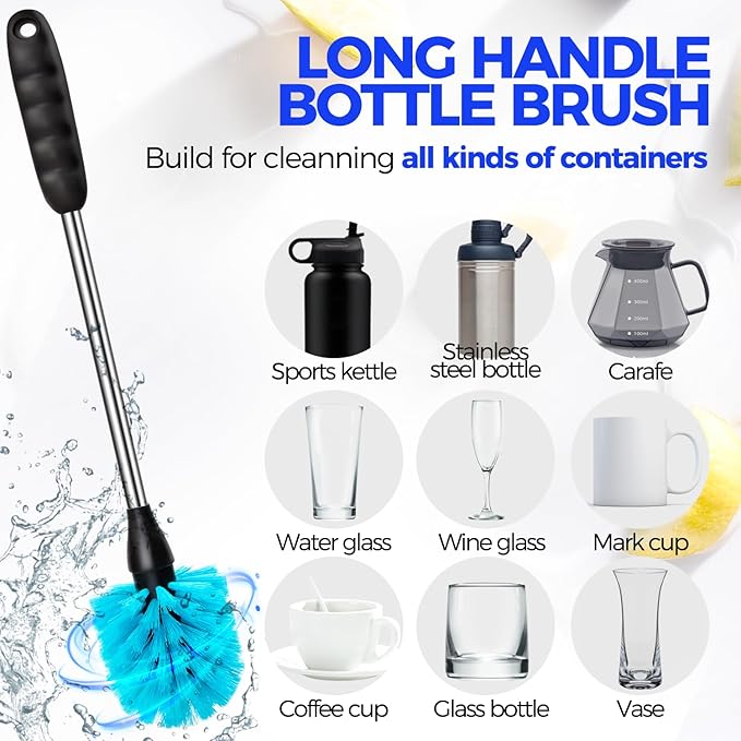 Holikme Bottle Brush Cleaner Set, 3 Straw Cleaner Brush, Bottle Cleaning Brush
