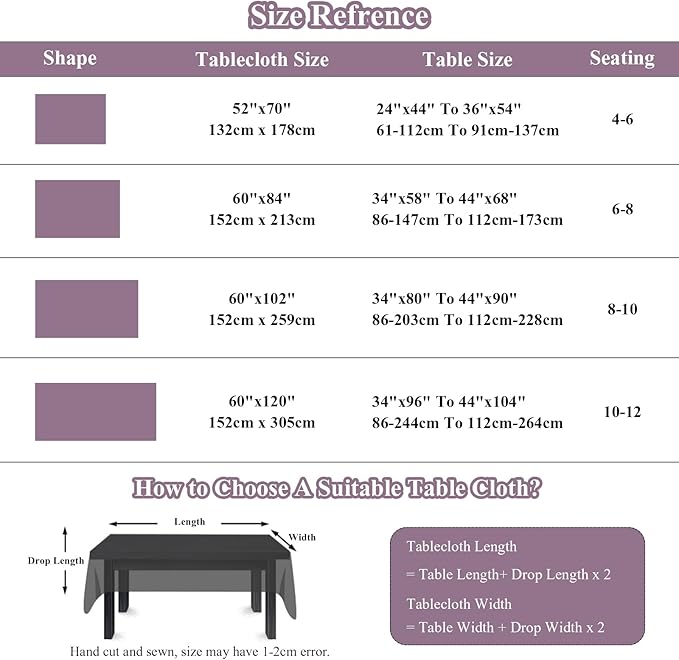 VClife Tablecloth Linen Texture Tablecloth