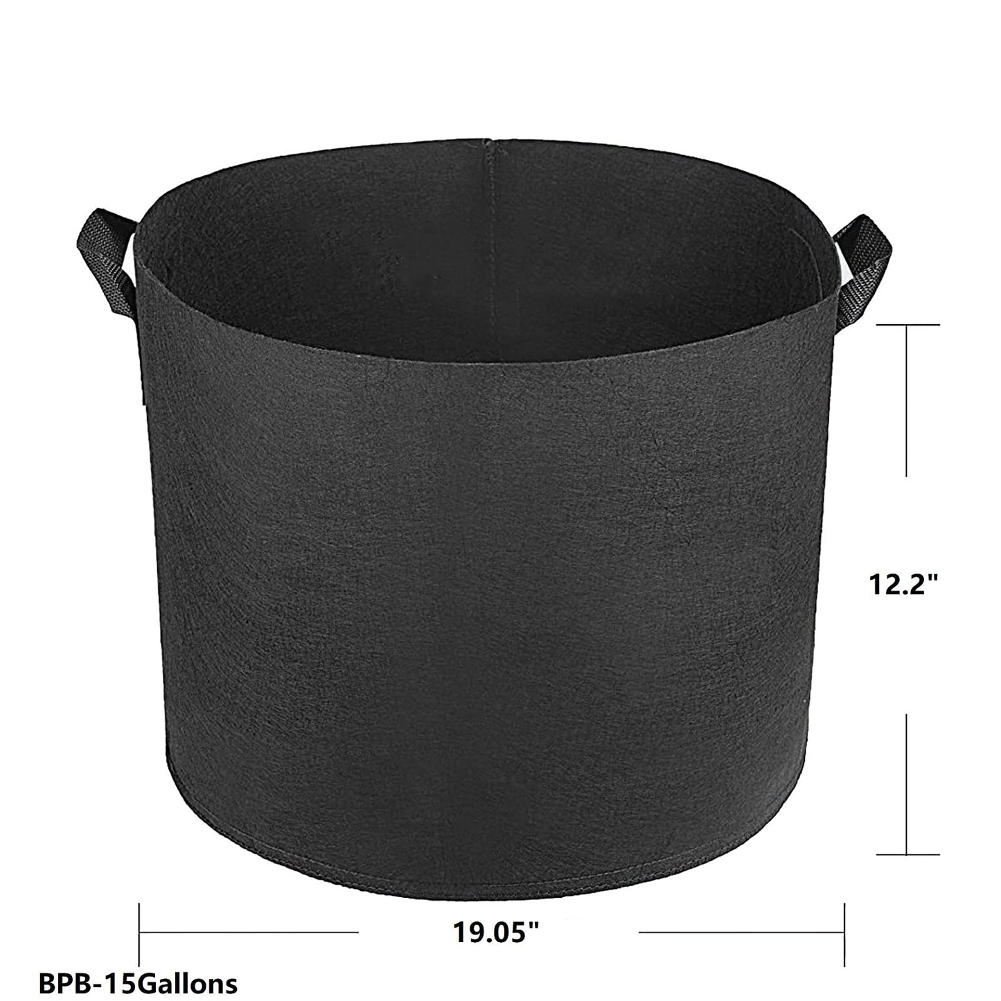 2 pcs 15 Gallons Nonwoven Plant Grow Bags with Handles, Heavy Duty and Best air permeablity for Flowers, Fruit Trees, Vegetables, Garden Plants