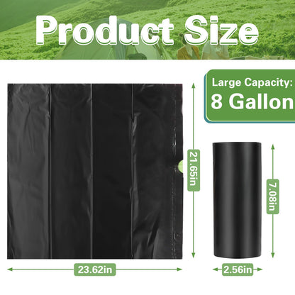 100 Portable Toilet Bags, Camping Toilet Bags, Biodegradable Toilet Bags with Drawstring & Lemon Scent, Compostable Bags for 5-8 Gallon Bucket Toilet Seat for Outdoor Camping Car Travel