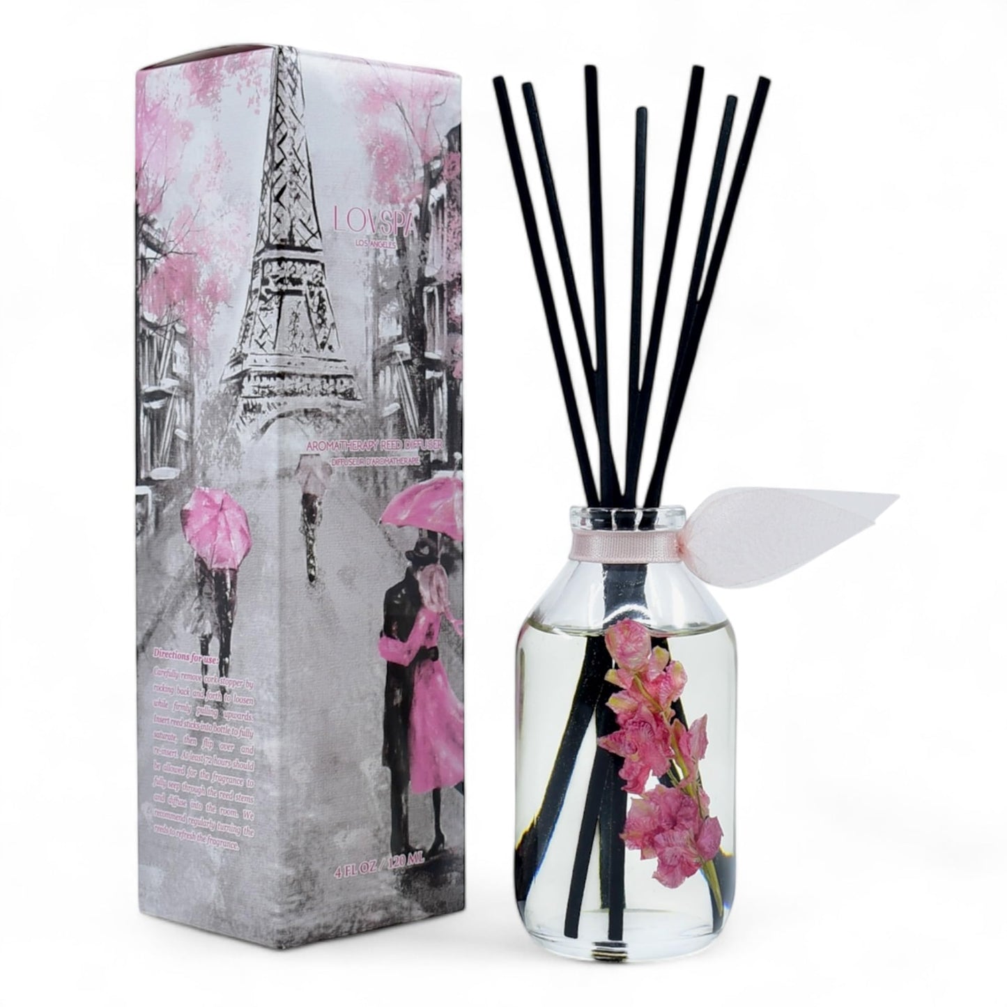LOVSPA Reed Diffuser Set, Smoked Vanilla Scented Oil Diffuser with Sticks, Home Fragrance Accessories for Bathroom Shelf Decor, Aroma Diffusers for Home or Office Fall Decor, USA Made