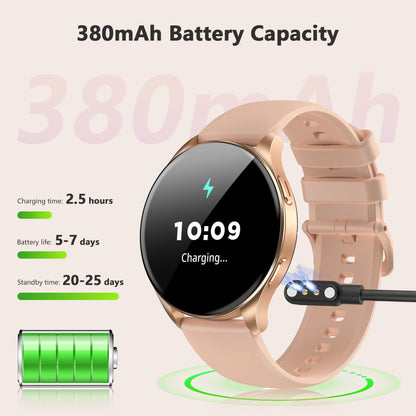 Blackview Smart Watch for Women(Make/Answer Calls), 1.43''AMOLED Touchscreen Fitness Tracker with 100+ Sports Modes, Heart Rate/SpO2/Sleep Monitor/2 Straps, Smartwatch for iPhone & Android