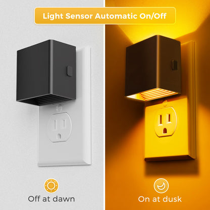 L LOHAS LED Night Lights Plug into Wall,[2-Pack] Plug in Night Light with Dusk to Dawn Sensor,Brightness Adjustable,3000K Warm White,Dimmable Nightlight for Adults Bathroom Hallway Kitchen