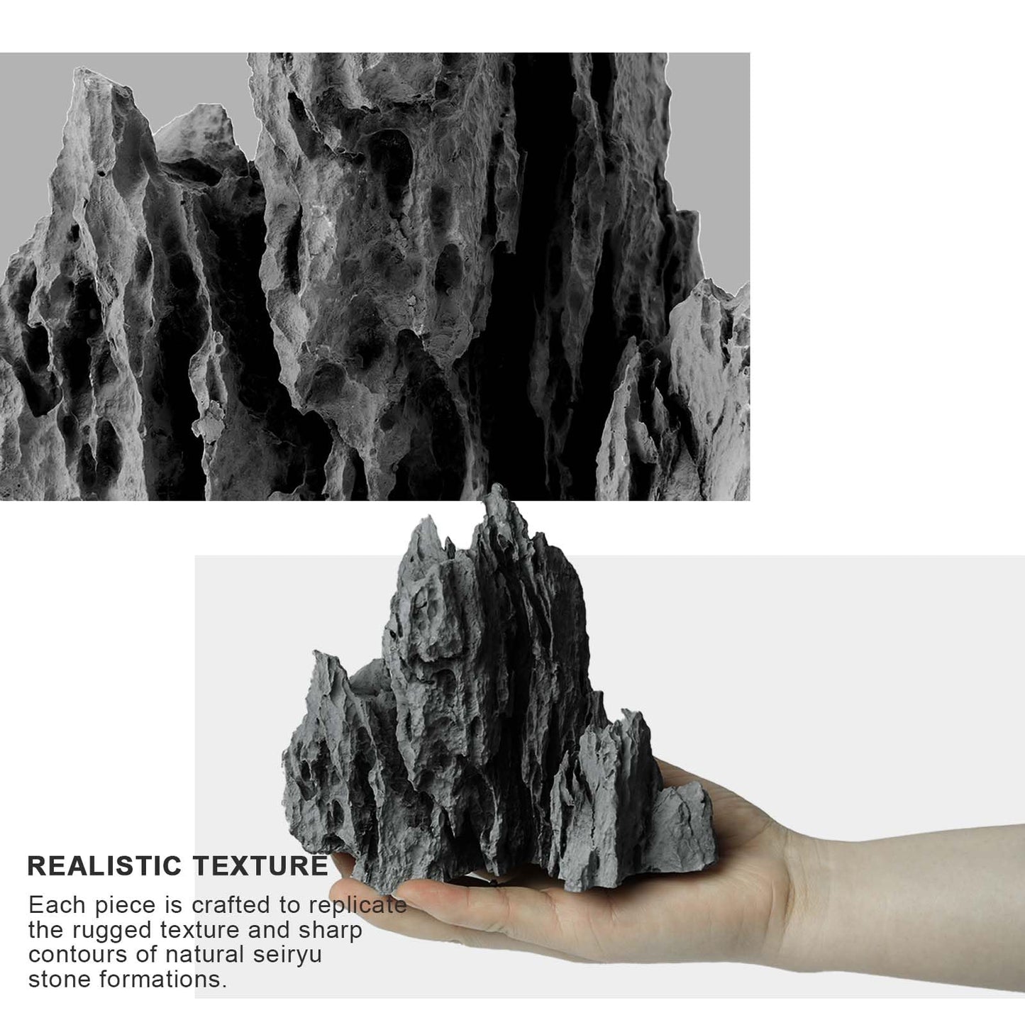 FZONE Aquarium Rocks Aquascaping, Micro Resin Seiryu Rock for Aquascaping