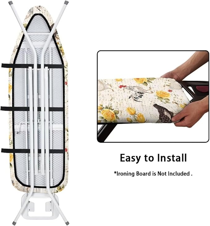 Sprowallow Rooster Rose Ironing Board Cover and Pad
