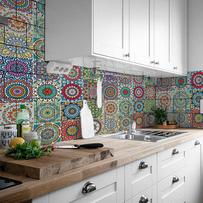 16Pcs Decorative Tile Stickers, Peel and Stick Backsplash, 6"x6" inches Self Adhesive Removable Waterproof for Walls Stickers, Vinyl Stickers for Kitchen Backsplash, Bathroom, Stairs,Stick on Tiles.