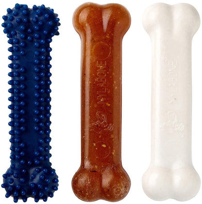 Nylabone Puppy Starter Kit, Pack of 3 Dental Dog Chew Bones, Teething, Gentle, Graduate, Small, for Puppies Up to 11 kg