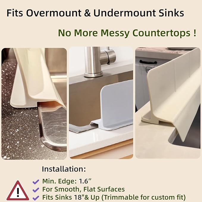 Sink Splash Guard | Tall Wall Splatter Screen | Keeps Clothes & Countertops Dry