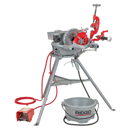 RIDGID Pipe Threading Machine, Pipe Vise and Accessories Bundle