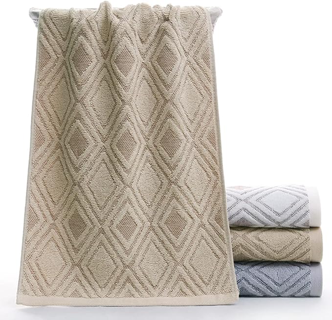 Pidada Hand Towels Set of 2 Diamond Pattern 100% Cotton Absorbent Soft
