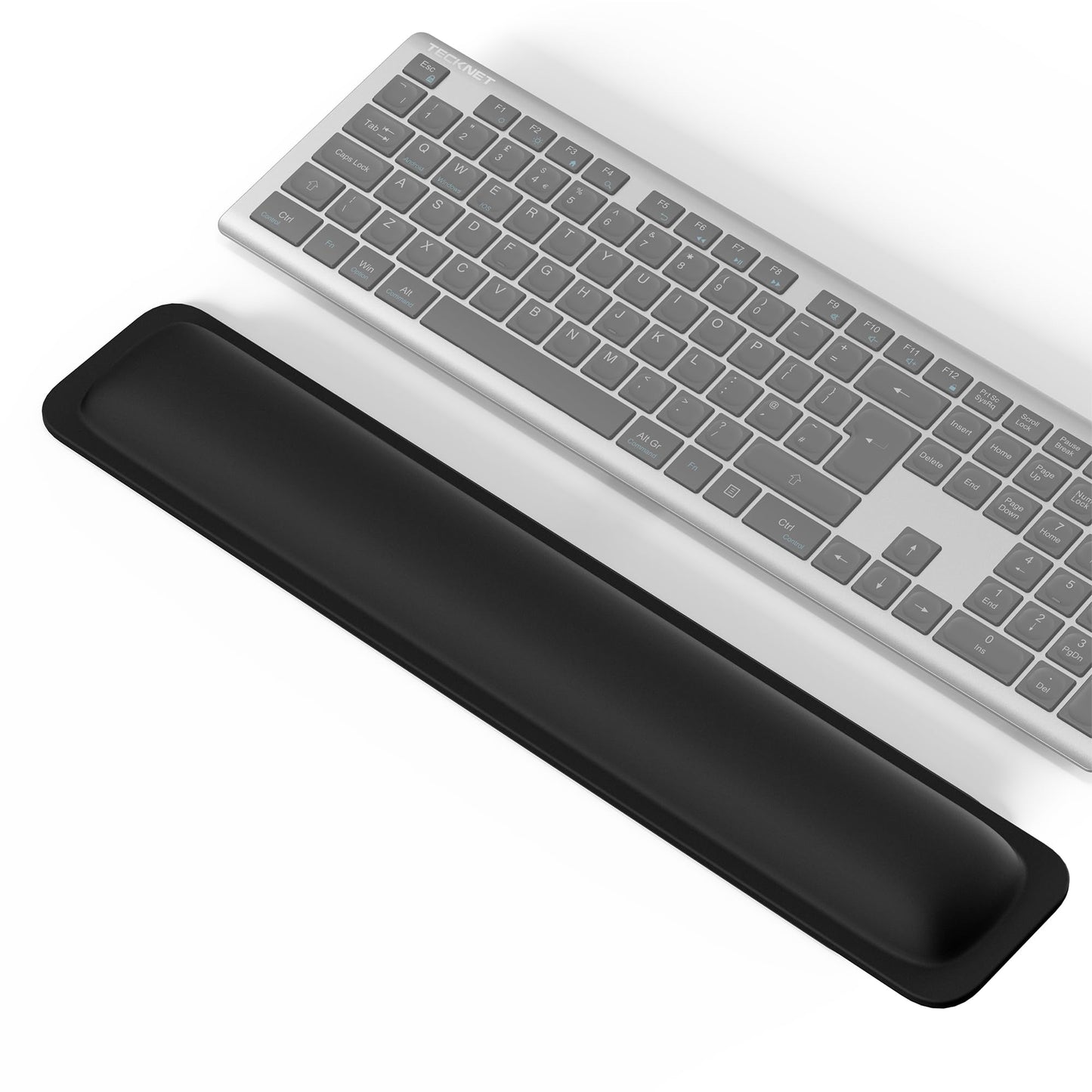 TECKNET Wrist Rest for Computer Keyboard, Thicken Memory Foam Wrist Support Pad for Keyboard, Ergonomic Palm Rest for Pain Relief, Anti-Slip Rubber Base, 17x3.3 in, 1 inch (25mm), Black