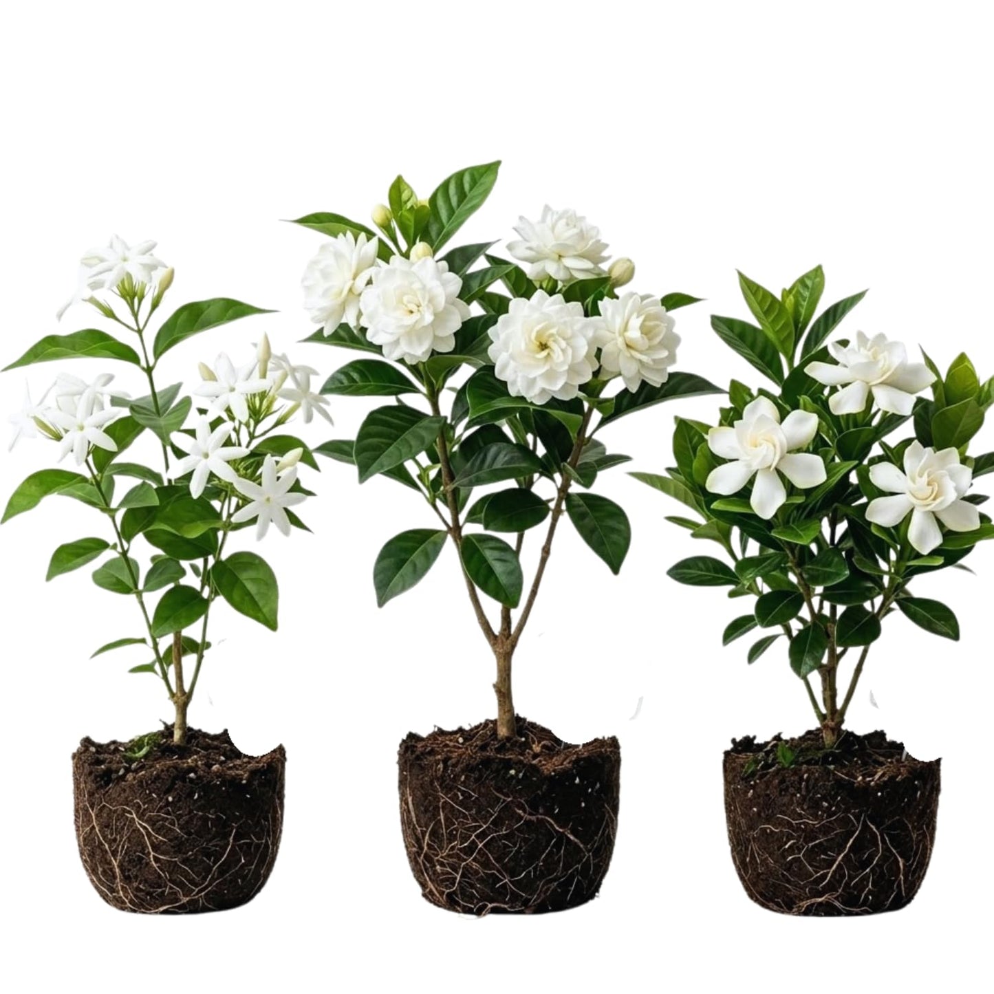 3 Jasmine Plants Live, Mix Jasmine Flower Plants Live Between 5 and 7Inc Long Outdoor Planting Indoor Fragrant Flowers, Easy to Plant