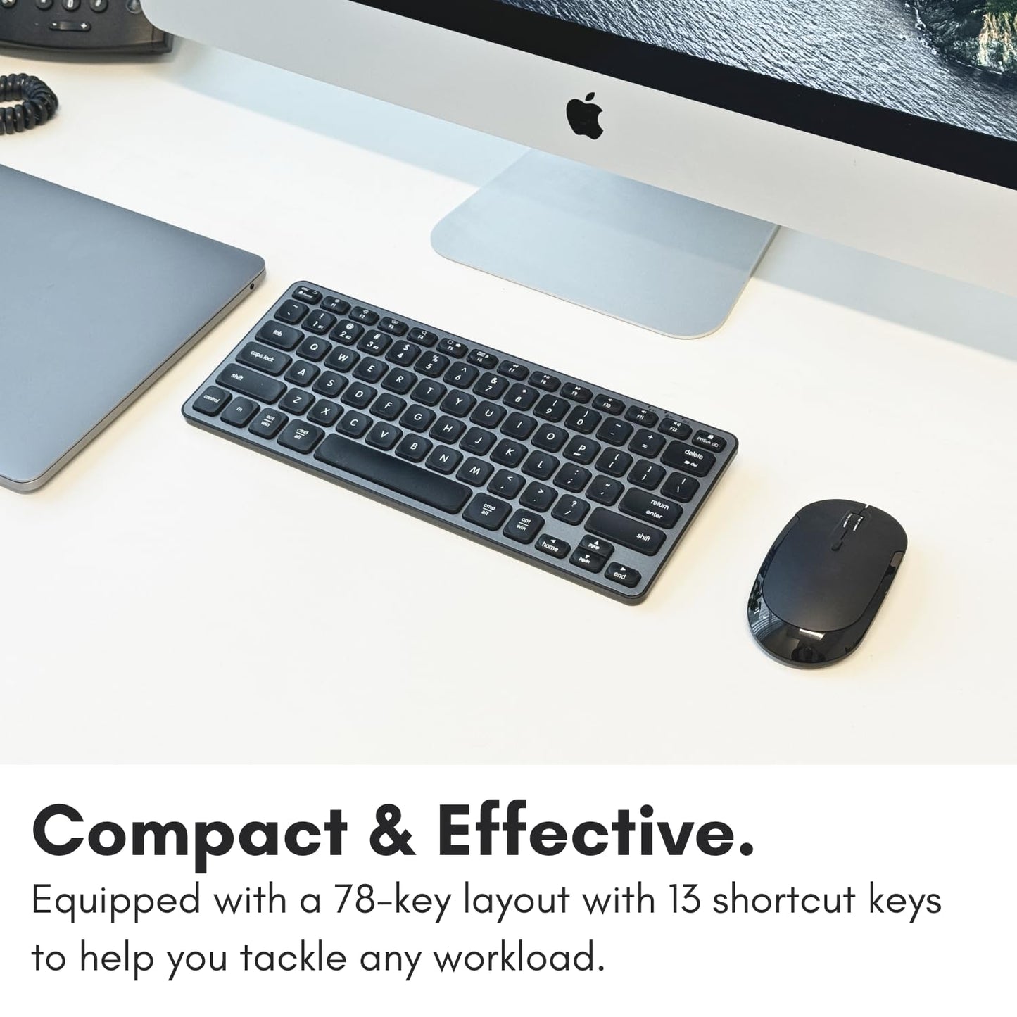 Macally Compact Bluetooth Keyboard for Mac - Premium Multi Device Connectivity - Compatible Apple Wireless Keyboard for MacBook Pro/Air, iMac, Mac mini, iPad, Laptop, and PC