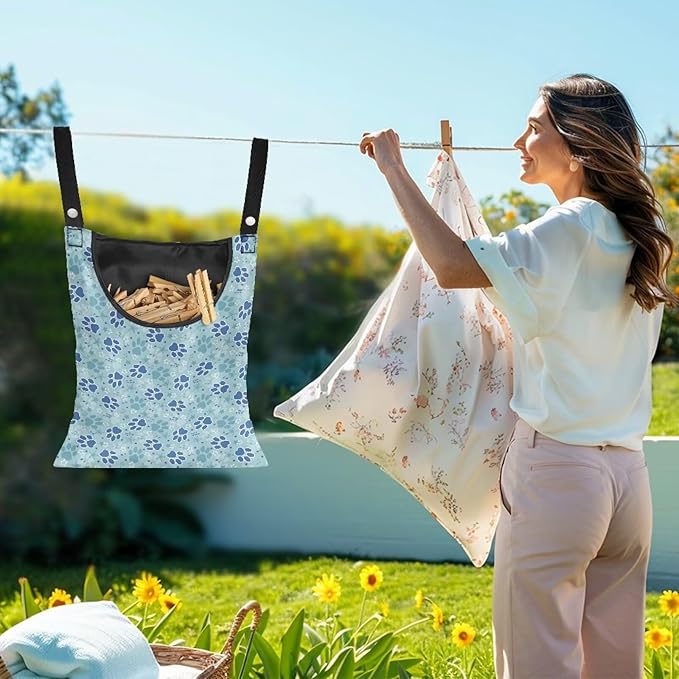 Clothes Pin Hanging Bag with Big Opening Storage Clothes Pins & Mini Clothespins