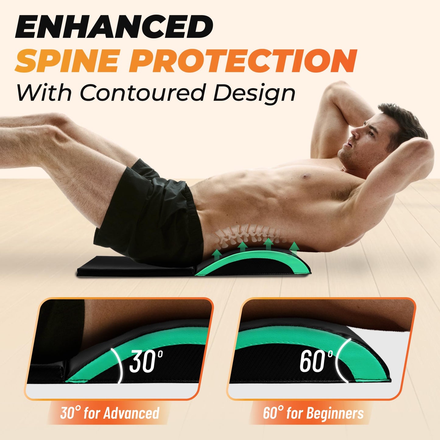 Yes4All Ab Exercise Mat Tailbone & No Tailbone, Foldable Abdominal Sit Up Support Pad, Abs Workout Equipment for Core Training and Lower Back