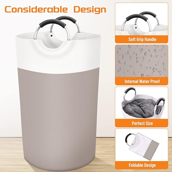 BlissTotes 90L Laundry Basket, Freestanding Laundry Hamper, Collapsible Dirty