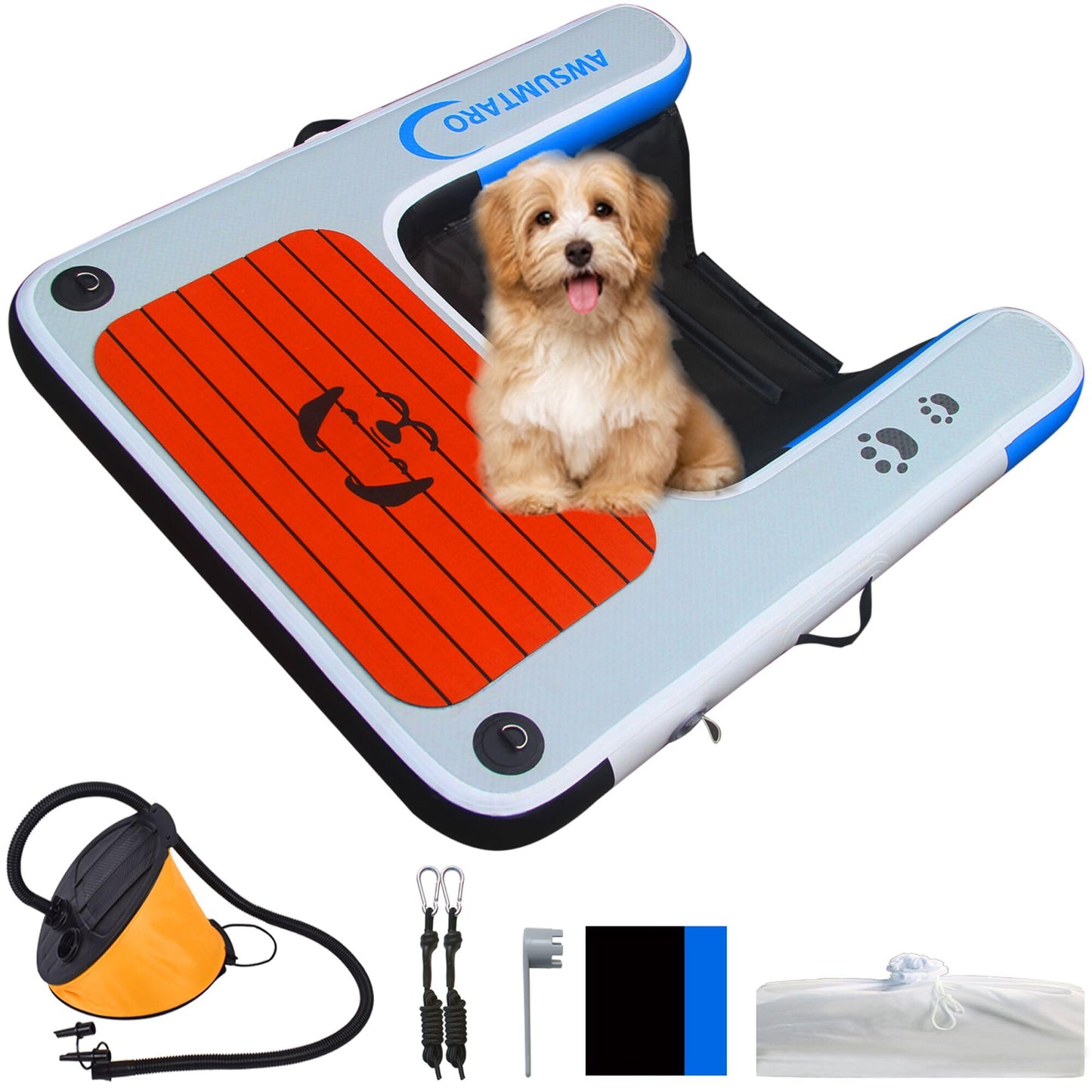 Inflatable Dock, Load-Bearing 200 pounds, Dog pet ramp, Suitable for Swimming Pools, Boat Docks, Lakes, Beach use Water Sports Platform.