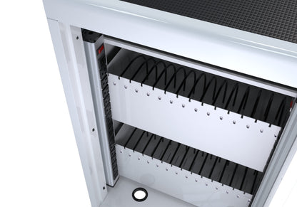 Laptop Charging Cabinets, Mobile Charging Carts and Cabinets, Holds Up to 32 Units, with Power Cord Management, Fits Screen Sizes Up to 16.3", Fits Chromebooks, Laptops, Fits School, Business, White