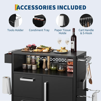 Heavy Duty Outdoor Grill Cart with Stainless Steel Prep Table, Lockable Wheels, Spacious Storage Cabinet, and Island Table Design for Patio or Kitchen Use