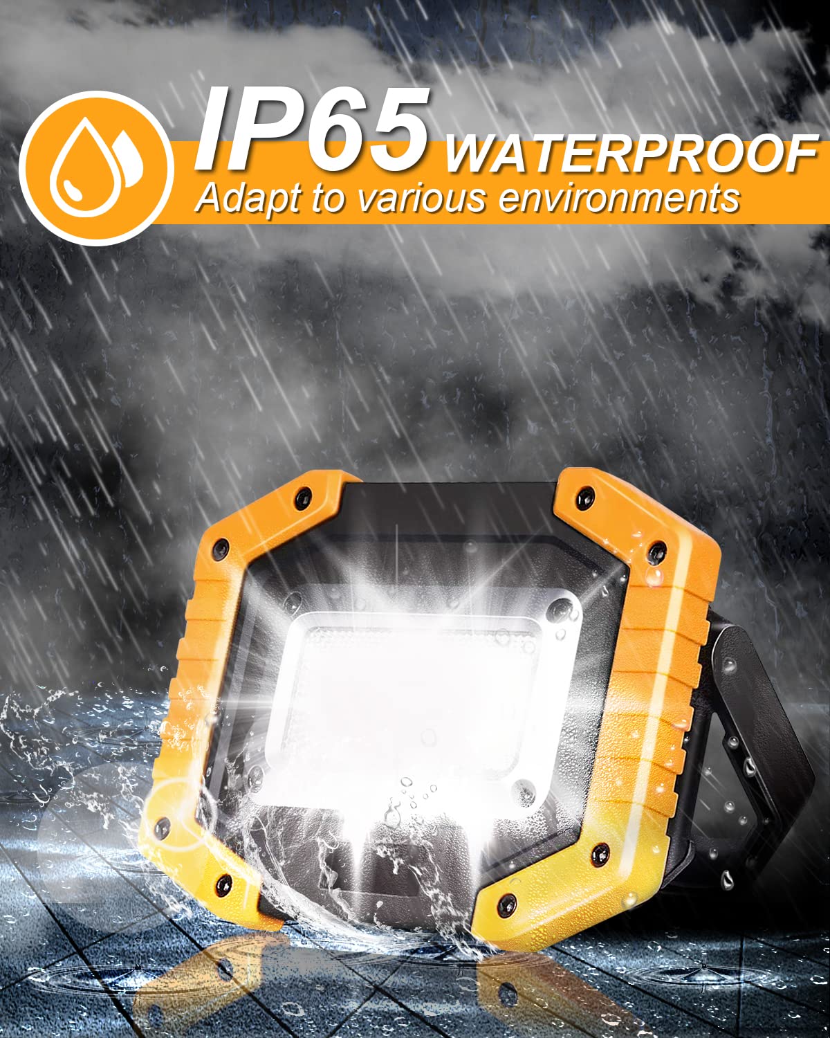 Beizkna 30W LED Work Light Rechargeable Portable COB Battery Floodlight Super Bright 2000Lm Outdoor Security Light USB Waterproof Lamp for Camping Hiking Fishing Emergency Garage Workshop (2 Pack)