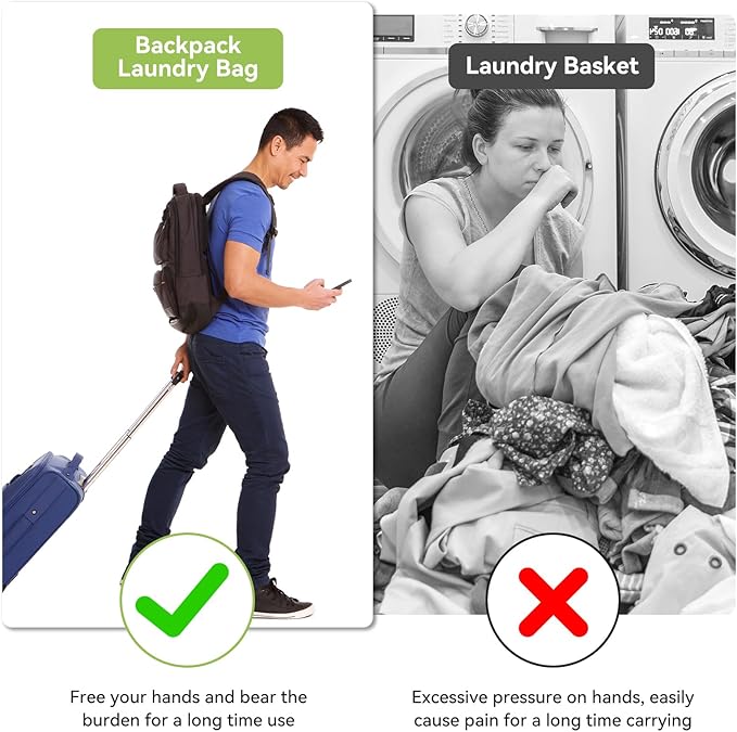 OTraki Large Laundry Backpack 100L Heavy Duty Travel Laundry Bags Hamper Bag