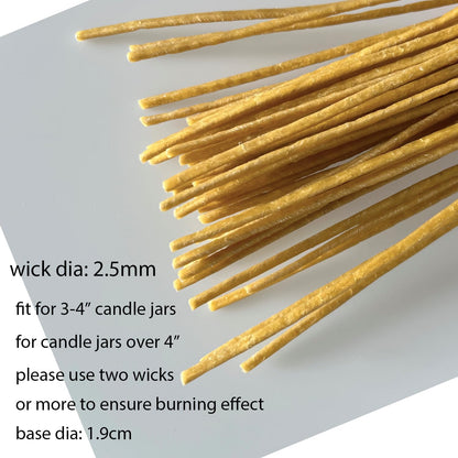 Candle Wicks 100 PCS 8 inch Hemp Candle Wicks 2.5mm Organic Beeswax Candle Wicks for Candle Making Candle Wick for Butter Candle Hemp Candle Wick