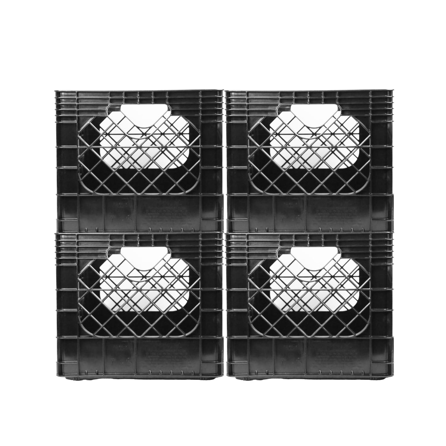 JEZERO 20 Quart 4-Pack Heavy Duty Plastic Crate | Stackable Multi-Purpose Storage Bin for Garage, Home, Office, Groceries, Outdoor, Camping & Kayaking | Black Utility Tote, 17" x 13" x 11"