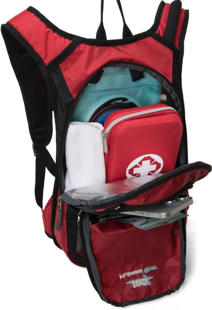 15L Insulated Hydration Backpack Pack with 2L Water Bladder Lightweight Hiking Backpack Bag for Women Men Daypack for Hiking Running Festival Camping Biking (Red)