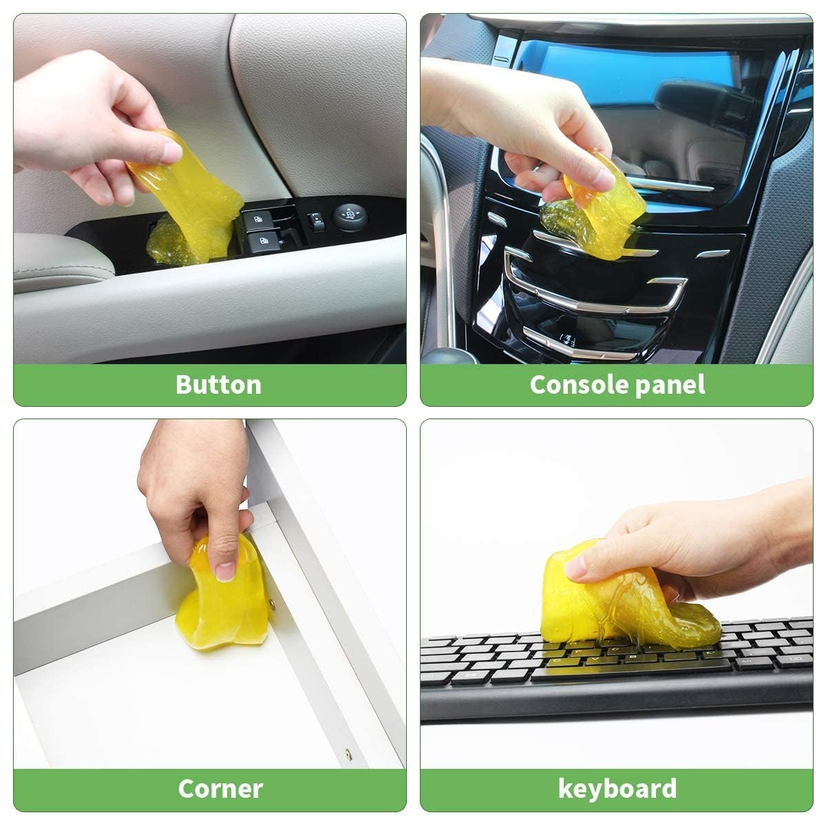 Car Cleaning Gel (Big 4-Pack) 280g - Car Slime Cleaner for Car Interior, Car Cleaning Putty for Car Accessories, Car Detailing Kit, Air Vents, Keyboards, PC, Laptop - Car Accessories for Women