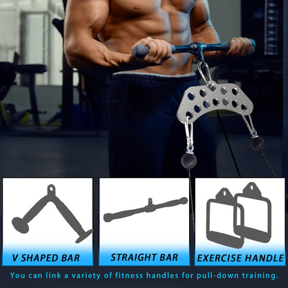 Lights Mountain Double to Single Adaptor Plate for Cable Pulley Machines, Durable Solid Stainless Steel with 3 Carabiners, Suitable for Dual Cable Machines LAT Pulldown, Shoulder & Biceps Exercises