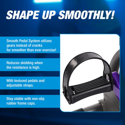 Stamina Mini Exercise Bike with Smooth Pedal System - Portable Pedal Exerciser - Cardio Equipment Fitness Bike - Stationary Bike for Home Workout - Blue