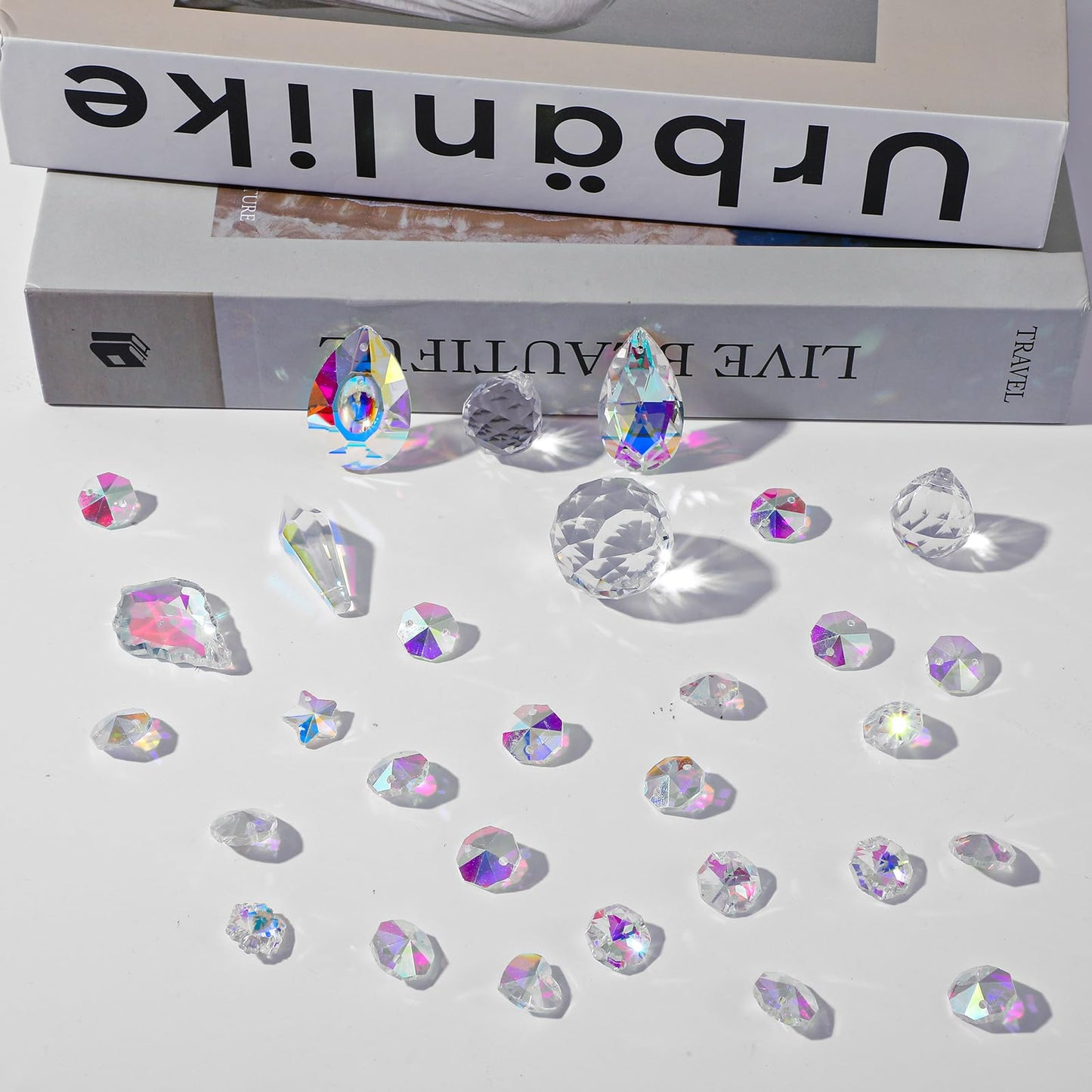 DIY Suncatcher Kits 400 Pcs Sun Catchers Making Kit Art and Crafts for Adults Prism Hanging Decorative Suncatcher with Crystals Rainbow Ball Maker for Window Garden Home Wedding Christmas Decor