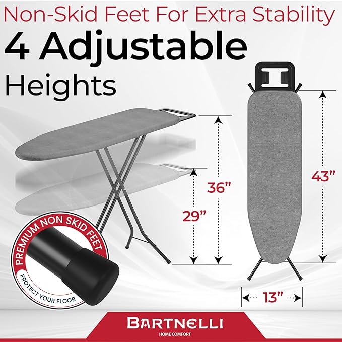 Bartnelli by Rorets Ironing Board Made in Europe | Iron Board