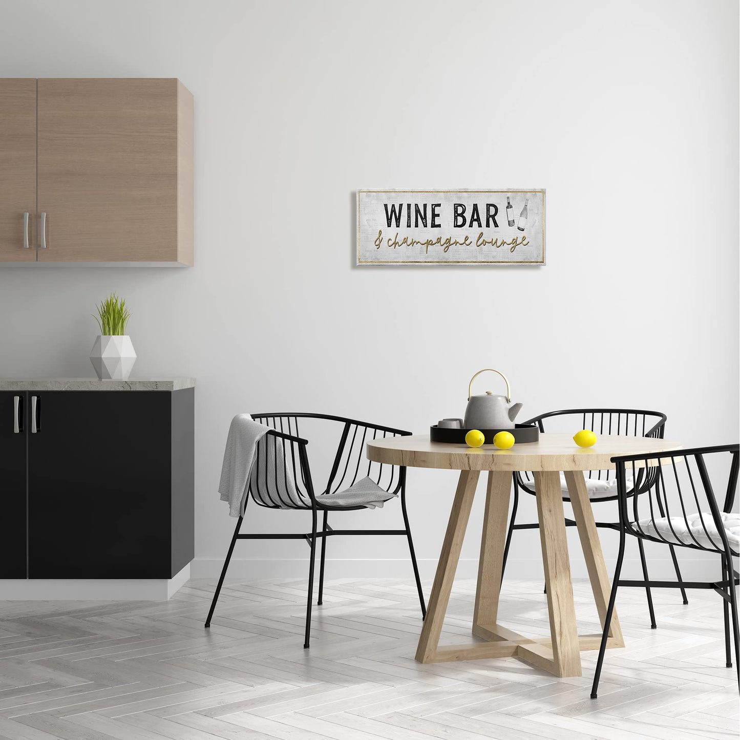 Stupell Industries Wine Bar Champagne Lounge Distressed Vintage Kitchen Sign, Design by Natalie Carpentieri, Beige, 24 x 10
